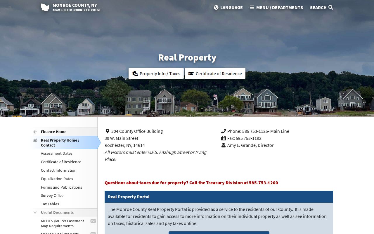 Greece residents directory Monroe County property search page